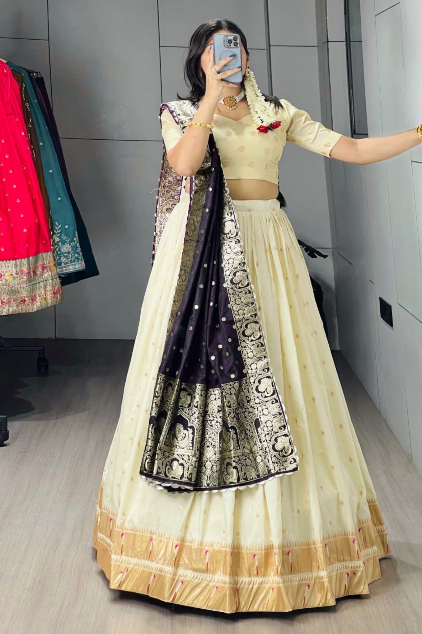 Royal Classical Paithani Silk Lehenga Choli With Iconic Zari Dupatta For Wedding And Festive Wear