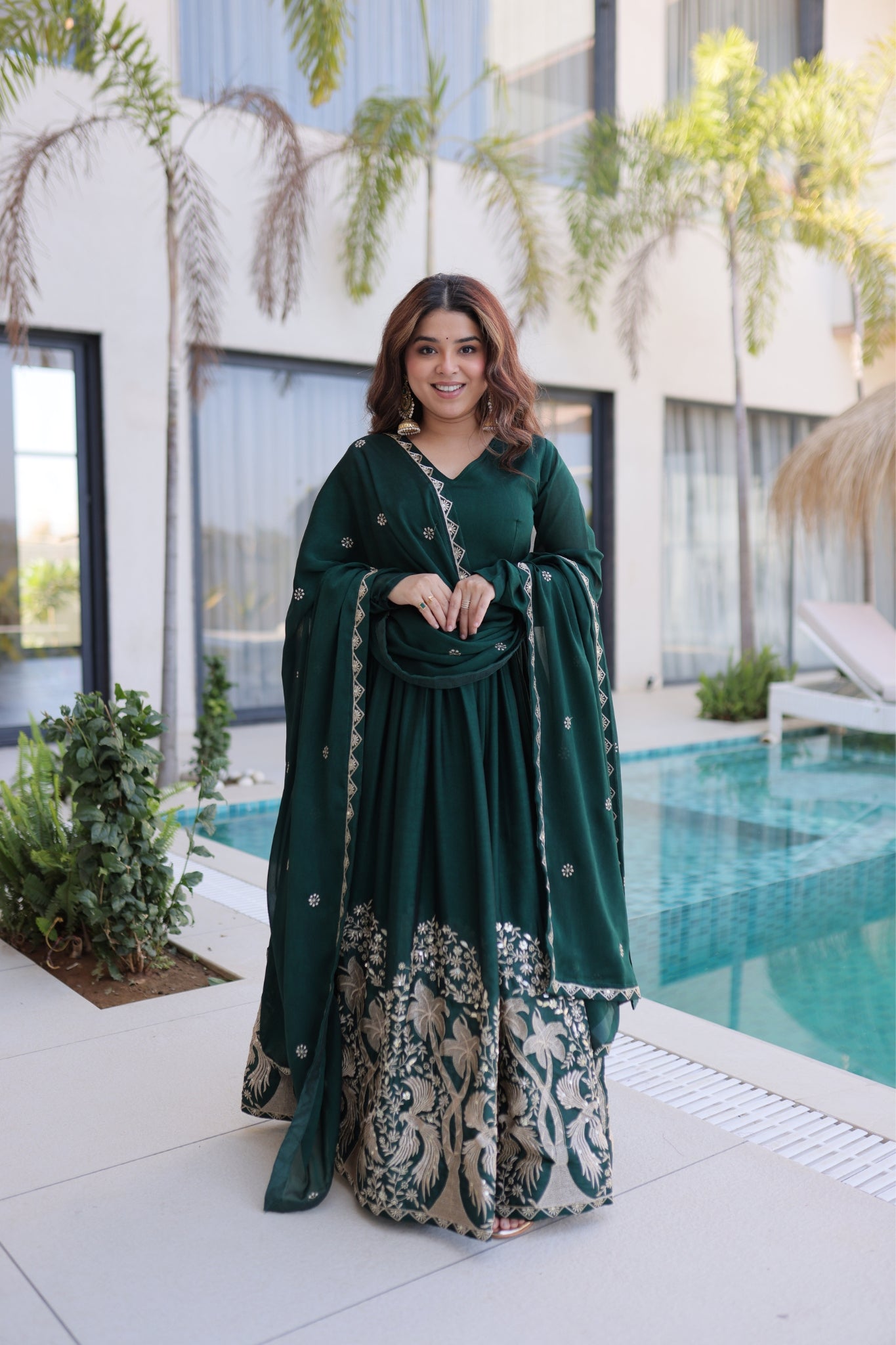 Rangoli Crush Sequins Multi Embroidery Anarkali Suit With Dupatta