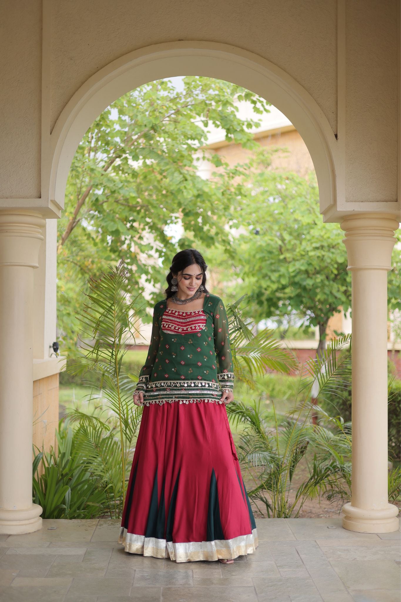 Raasrang Special Navratri Designer Lehenga Choli With Bandhani Printed Jacket For Women