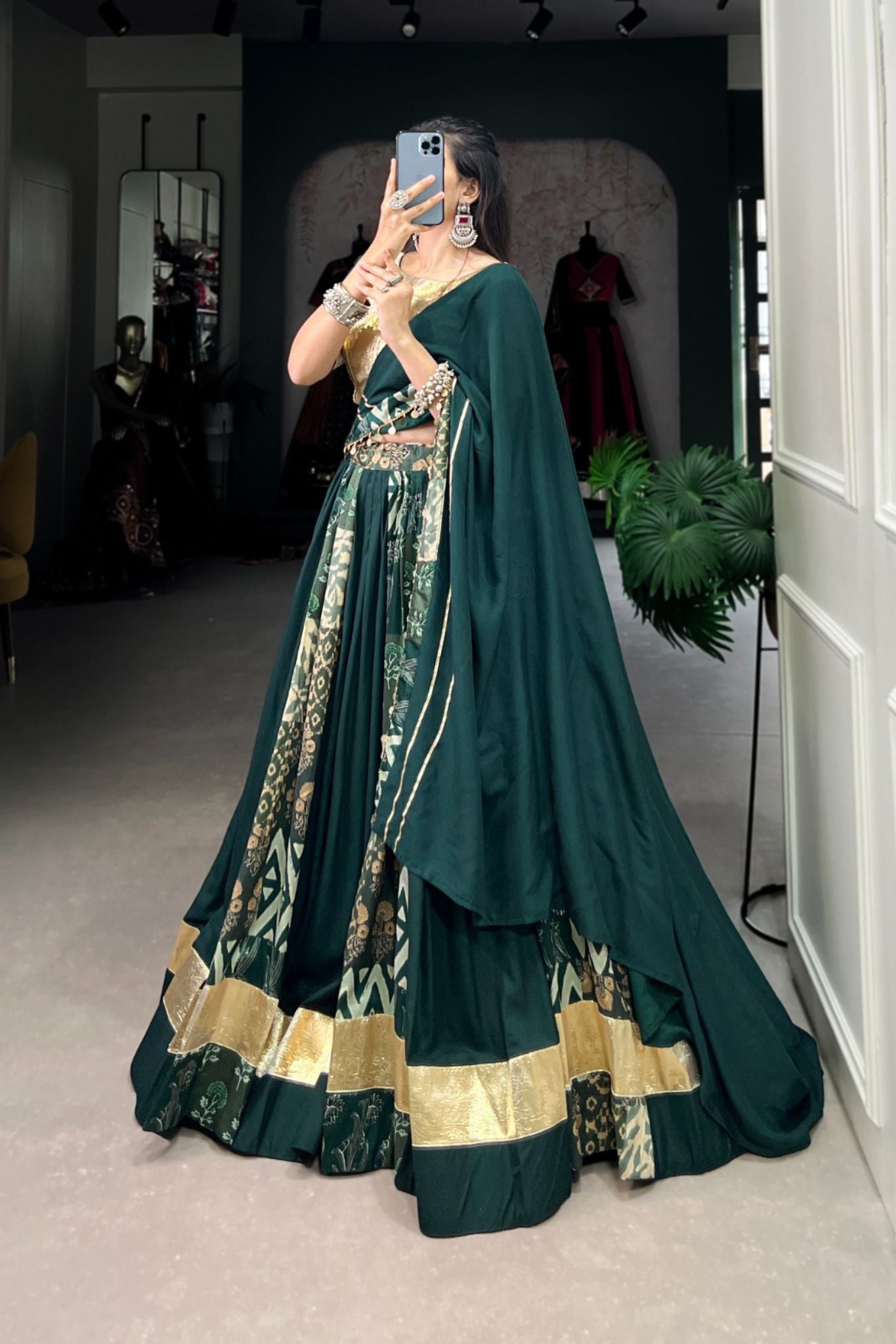 Printed With Embossed Design Lehenga Choli