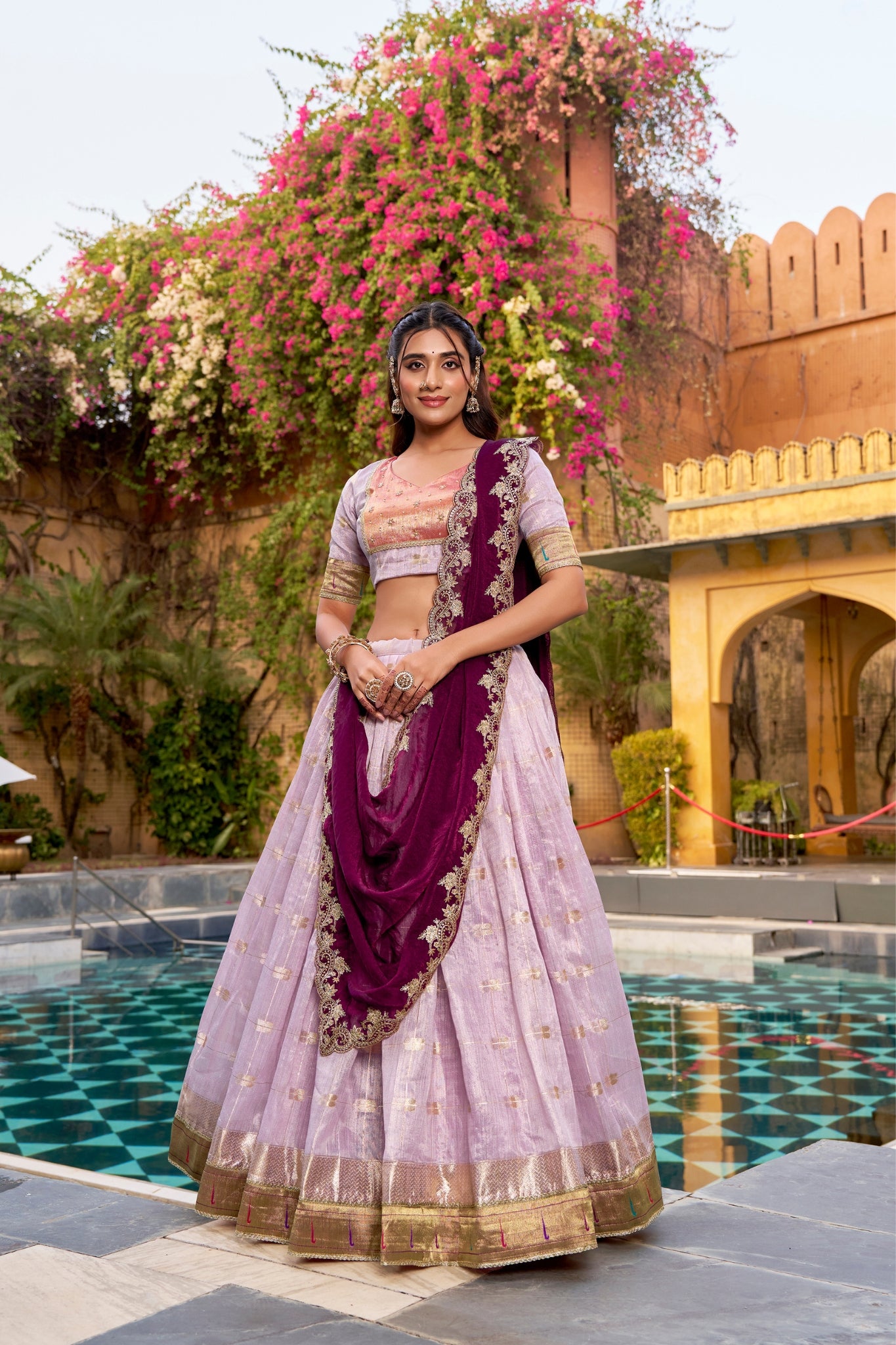 Royal Designer Wedding And Festive Wear Paithani Lehenga Choli Set For Women