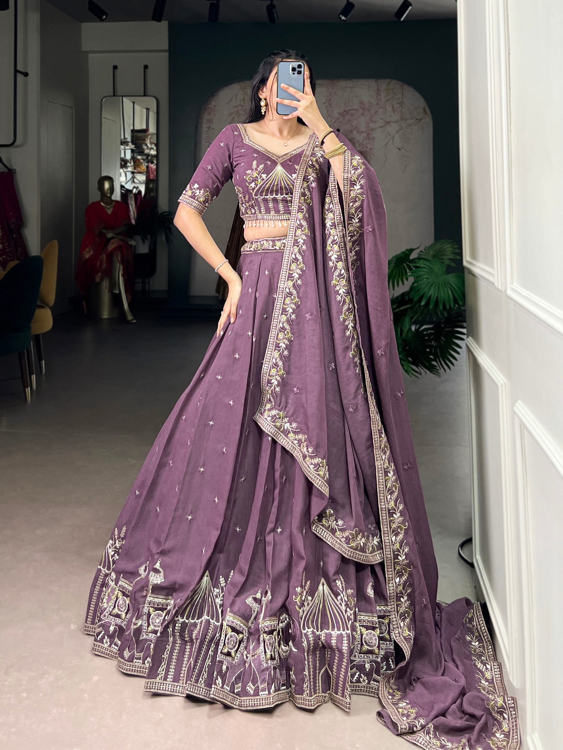 Celestial Lavender Hand Embellished Luxury Bridesmaid Lehenga